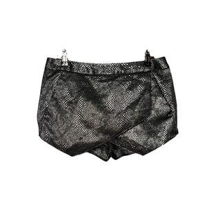 Express Skort Womens‎ 8 Metallic Snakeskin Shorts Black Silver Mini